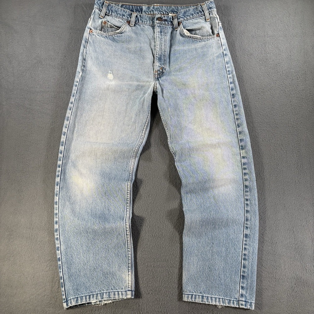 VTG 90s Levi's 505 Orange Tab Jeans Men's 31x27 Light Wash Denim Distressed Fade